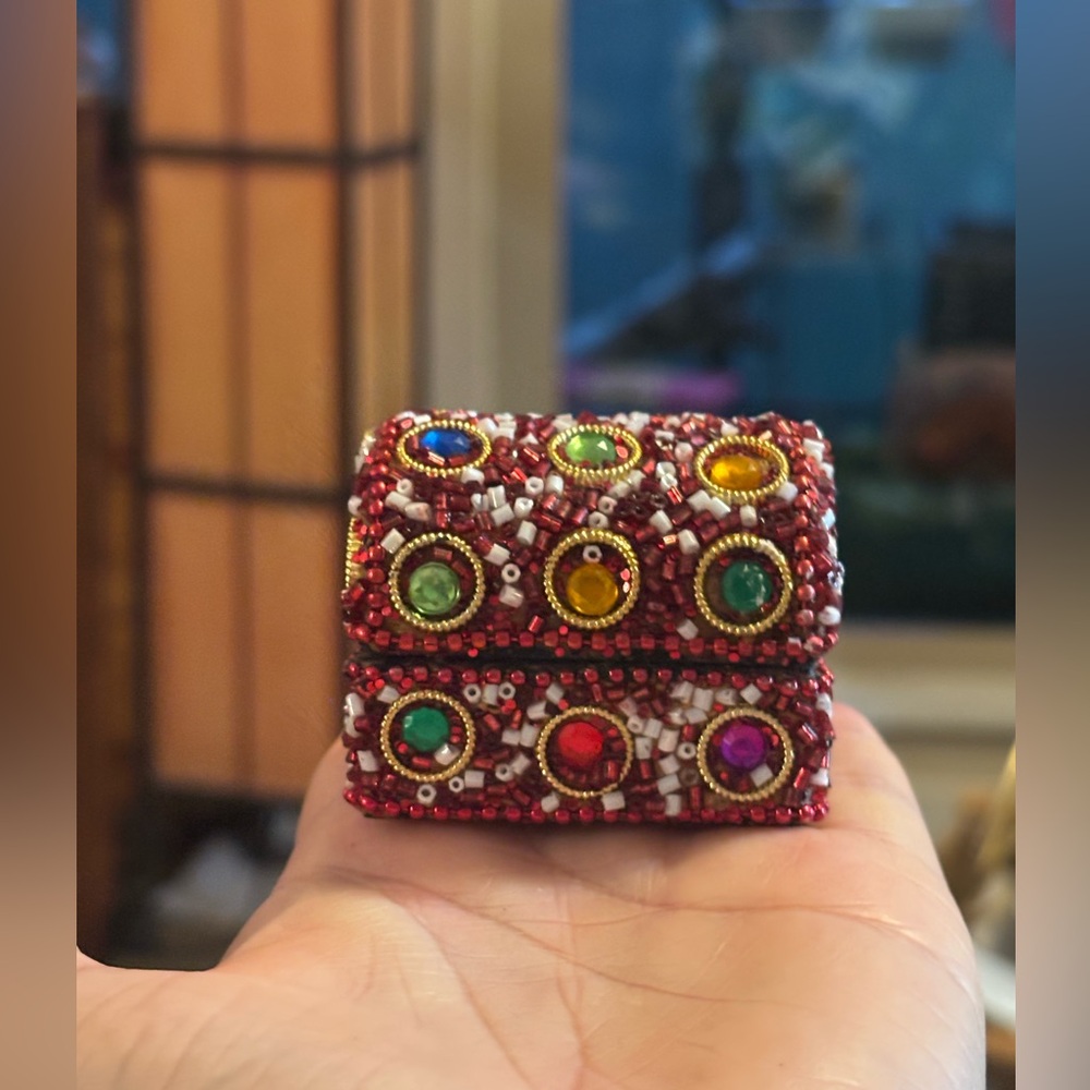 Colorful Beaded Trinket Box